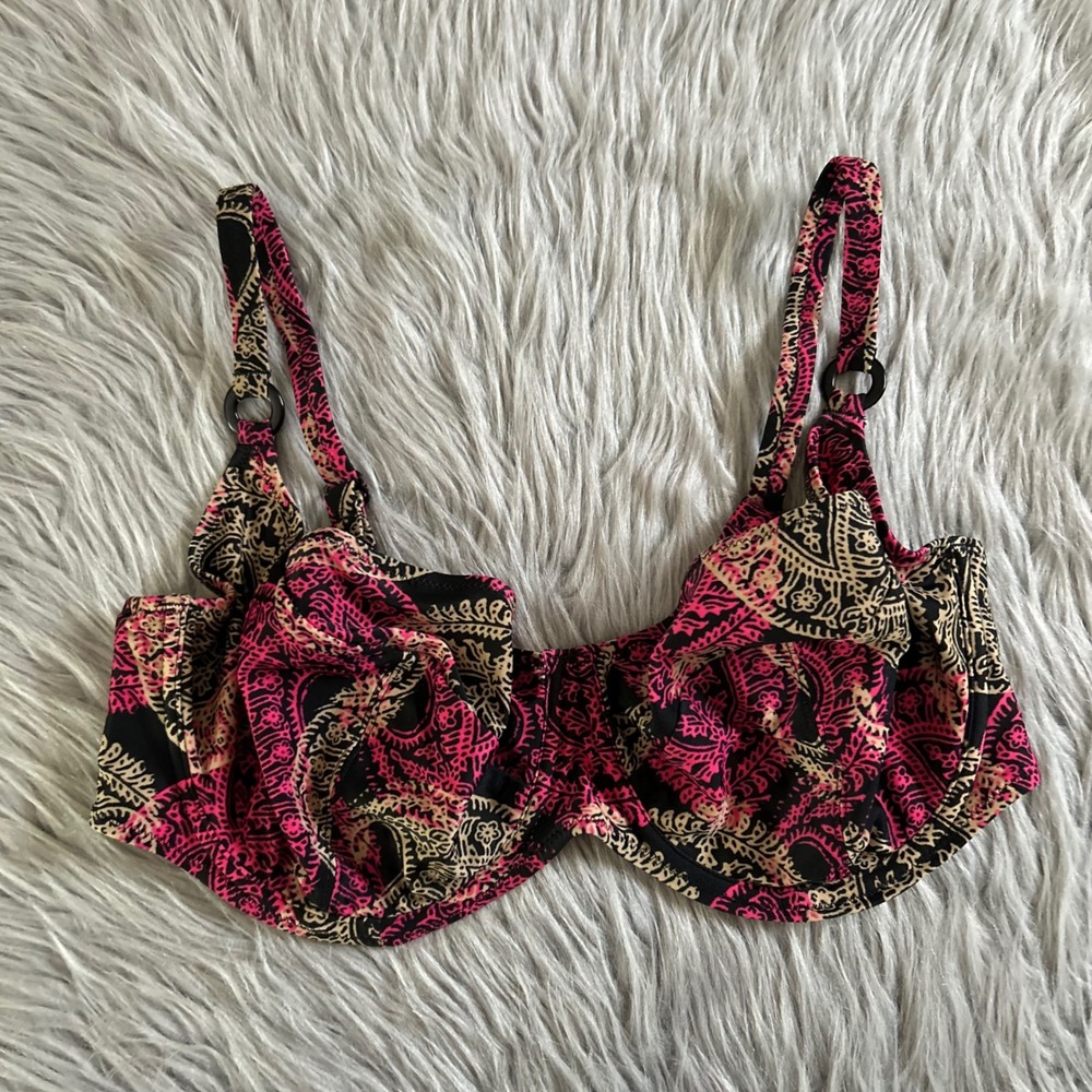 Fantasie Unlined Bikini‎ Top Womens Size 40E Multicolored Unpadded Underwire